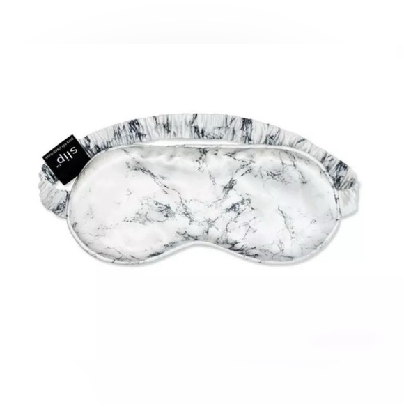 🎉HP🎉New! Slip White Swirled Marble 100% Pure Silk Eyemask 🤍🩶New in box - Picture 8 of 12